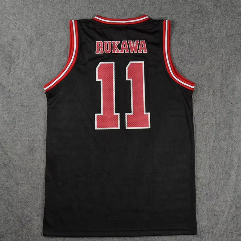 Camisa de Shohoku NO.11 Kaede Rukawa, camiseta roja de baloncesto, ropa deportiva, uniforme de equipo, chaleco para hombre