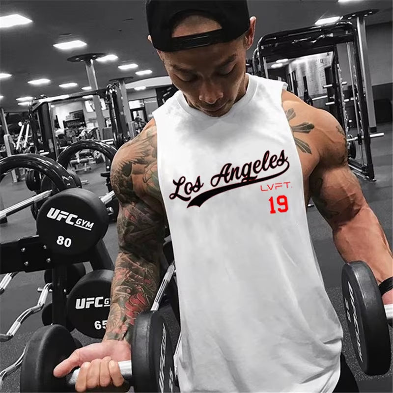 Camiseta sin mangas para hombre para entrenamiento, gimnasio, musculación, ropa deportiva, informal, de algodón