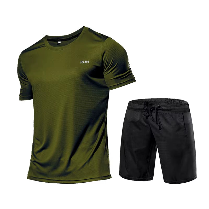 Ropa deportiva para hombre, chándal, ropa de compresión para gimnasio, conjunto para correr, ropa deportiva, camisetas, ropa deportiva para hombre, camisetas