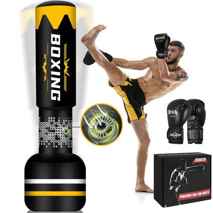 Saco de boxeo de pie para adultos, saco pesado con soporte, sacos de boxeo inflables, saco de kickboxing independiente