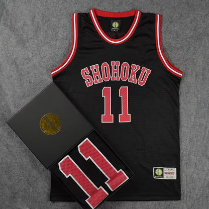 Camisa de Shohoku NO.11 Kaede Rukawa, camiseta roja de baloncesto, ropa deportiva, uniforme de equipo, chaleco para hombre