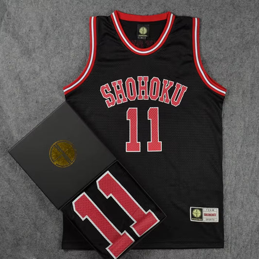 Camisa de Shohoku NO.11 Kaede Rukawa, camiseta roja de baloncesto, ropa deportiva, uniforme de equipo, chaleco para hombre